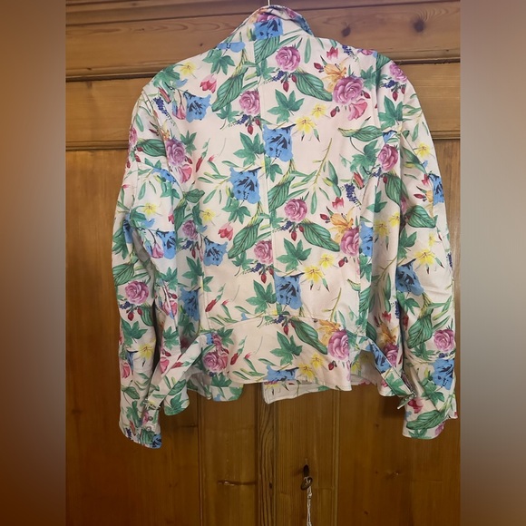 COLLEEN LOPEZ szXL Effortlessly Edgy Floral Faux Leather Moto Jacket - Picture 2 of 7